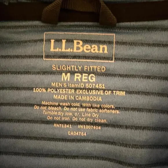 L.L.Bean blue Airlight full zip up hoodie Size M slightly fitted #outdoor - Picture 3 of 5